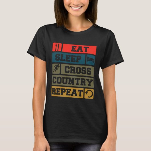 食べSleep Cross Country Repeat XCランナー Tシャツ (正面)