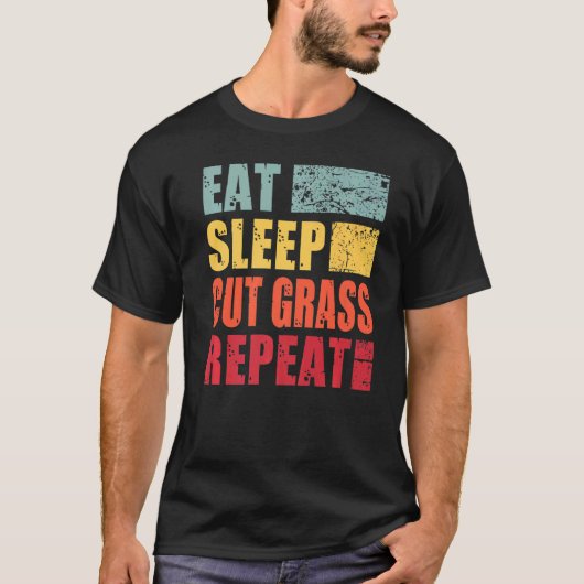 食べSleep Cut Grass Repeat Tシャツ (正面)