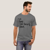 食べSleep Cyber Security Repeat Cybersecurity Tシャツ (正面フル)