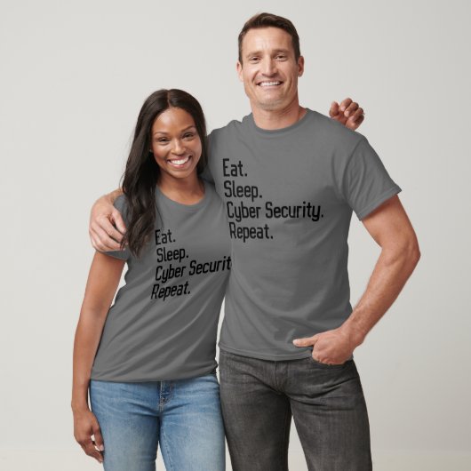 食べSleep Cyber Security Repeat Cybersecurity Tシャツ (ユニセックス)