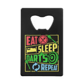 食べSleep Darts Repeat - Dart Player クレジットカード栓抜き (正面)