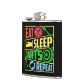 食べSleep Darts Repeat Vinyl 包まれた Flask 6 oz. フラスク (左)
