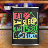 食べSleep Darts Repeat Vinyl 包まれた Flask 8 oz. フラスク