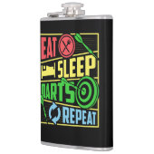 食べSleep Darts Repeat Vinyl 包まれた Flask 8 oz. フラスク (左)
