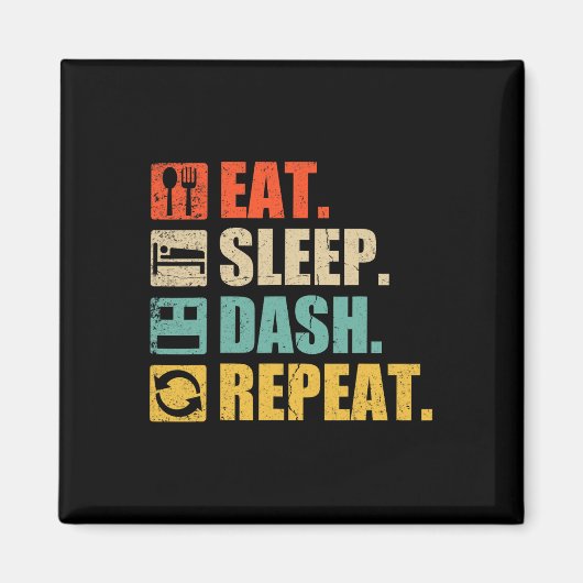 食べSleep Dash Repeat Video Game マグネット (正面)