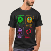 食べSleep Dash Repeat Video Game Geometry Gift Tシャツ (正面)