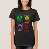 食べSleep Dash Repeat Video Game Geometry Gift Tシャツ (正面)
