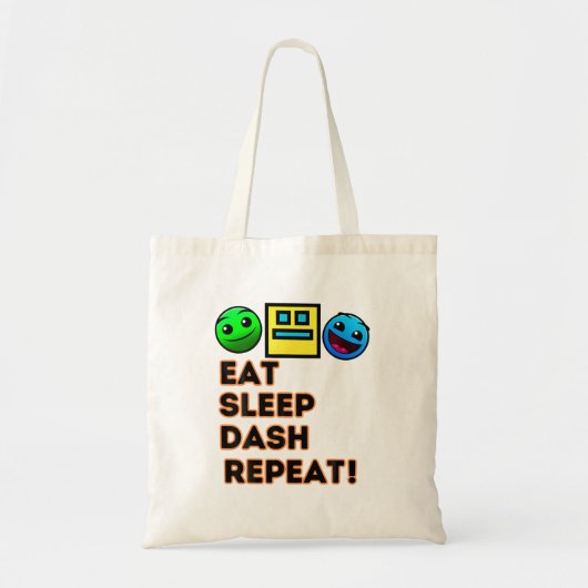 食べSleep Dash Repeat Video Game Geometry Video Ga トートバッグ (正面)