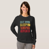 食べSleep Deliver Food Pizza Repeat Tシャツ (正面フル)