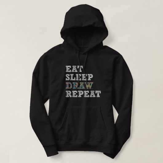 食べSleep Draw Repeat Artistスケッチ パーカ (デザイン正面)