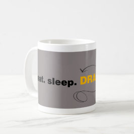 食べSleep Draw Repeat Coffee Tea Mug Cupギフト コーヒーマグカップ