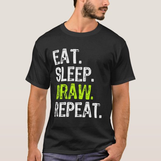 食べSleep Draw Repeat Gift Tシャツ (正面)
