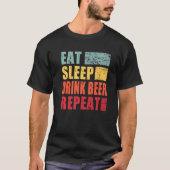 食べSleep Drink Beer Repeat Tシャツ (正面)