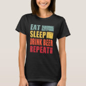 食べSleep Drink Beer Repeat Tシャツ (正面)