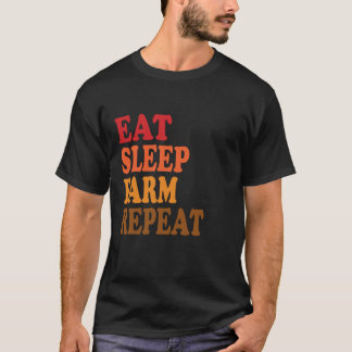食べSleep Farm Repeat農家農業ビデオゲームGr Tシャツ