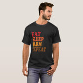 食べSleep Farm Repeat農家農業ビデオゲームGr Tシャツ (正面フル)