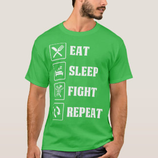 食べSleep Fight Repeat Fire Fighter Tシャツ