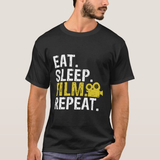 食べSleep Film Repeat Movie Actors Gift Tシャツ (正面)