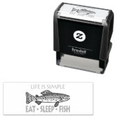 食べSleep Fish -おもしろいことわざ セルフインキングスタンプ (インサイチュ)