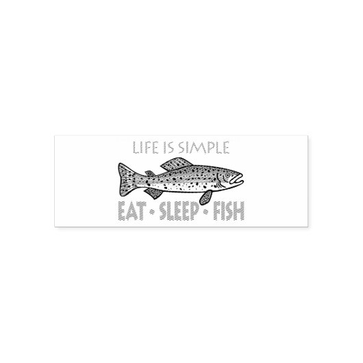 食べSleep Fish -おもしろいことわざ セルフインキングスタンプ (デザイン)