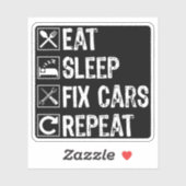 食べSleep Fix Cars Repeatおもしろい整備士パパ シール (シート)