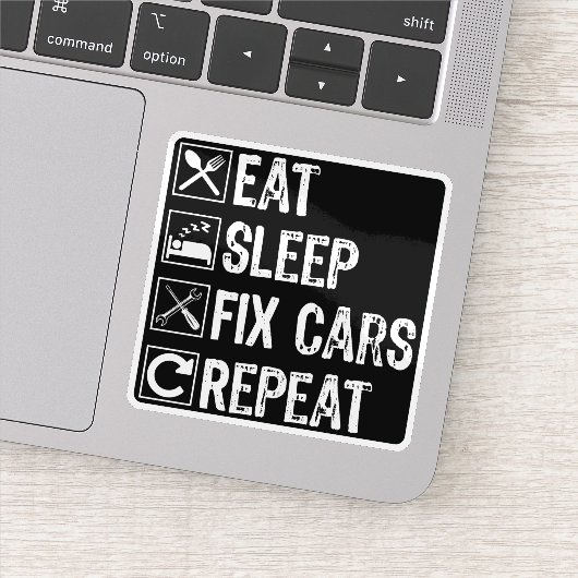 食べSleep Fix Cars Repeatおもしろい整備士パパ シール (詳細)