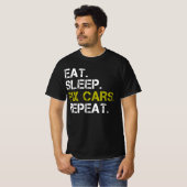 食べSleep Fix Cars Repeat Auto Engine整備士T-S Tシャツ (正面フル)