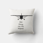 食べSleep Fly 172繰り返し機おもしろいパイロット クッション (裏面)