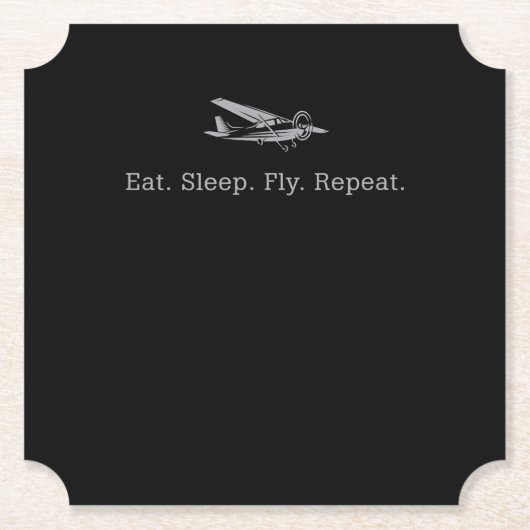 食べSleep Fly Drone Repeat Aviator Gift ペーパーコースター (正面)
