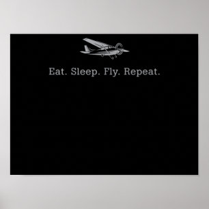 食べSleep Fly Drone Repeat Aviator Gift ポスター