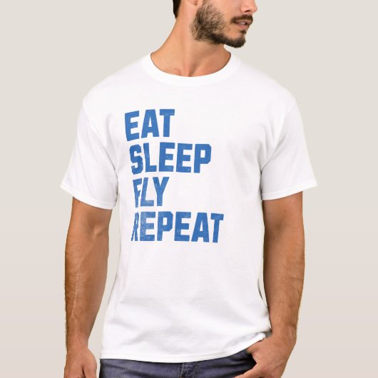 食べSleep Fly Repeat -パイロット Tシャツ (正面)