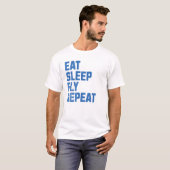 食べSleep Fly Repeat -パイロット Tシャツ (正面フル)