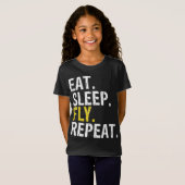 食べSleep Fly Repeat Aviationパイロット Tシャツ (正面フル)