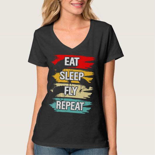 食べSleep Fly Repeat Tシャツ (正面)