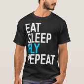 食べSleep Fly Repeat Tシャツ (正面)