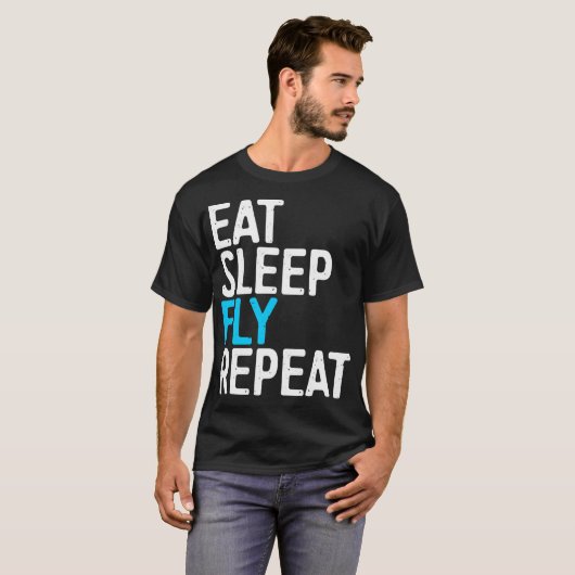 食べSleep Fly Repeat Tシャツ (正面フル)