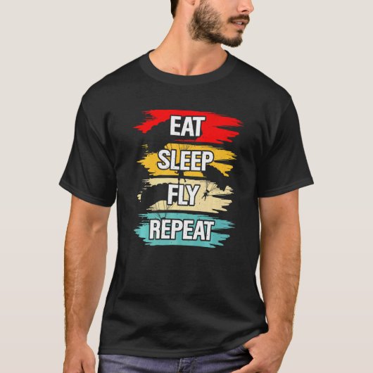 食べSleep Fly Repeat Tシャツ (正面)