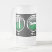 食べSleep Football ：グリーン：フロステッドビアスタイン フロストグラスビールジョッキ (正面左)