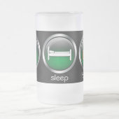 食べSleep Football ：グリーン：フロステッドビアスタイン フロストグラスビールジョッキ (中央)