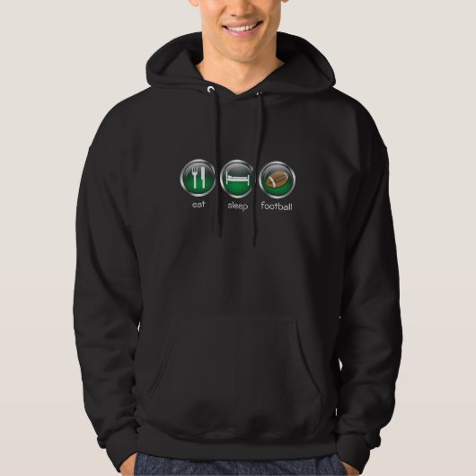 食べSleep Football :: Green :: Hooded Sweatshirt パーカ (正面)