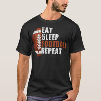 食べSleep Football Repeat Youth Shirt Kids Boys Ad Tシャツ