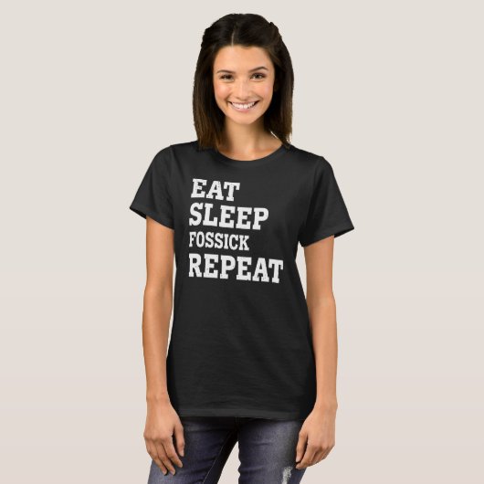 食べSleep Fossick Repeat皮肉 Tシャツ (正面フル)