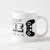 食べSleep Gameおもしろい Repeat extra large jumbo size ジャンボコーヒーマグカップ (右)