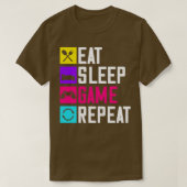 食べSleep Game and Repeat Tシャツ (デザイン正面)