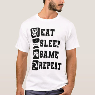 食べSleep Game Repeat おもしろい Gaming Console Tシャツ