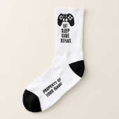 食べSleep Game Repeat おもしろい sport socks for gamer ソックス (左外側)
