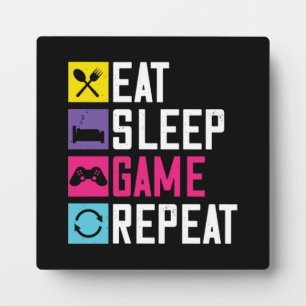 食べSleep, Game, Repeat, おもしろい Video Gamer Gaming フォトプラーク
