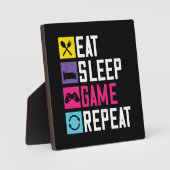 食べSleep, Game, Repeat, おもしろい Video Gamer Gaming フォトプラーク (正面)