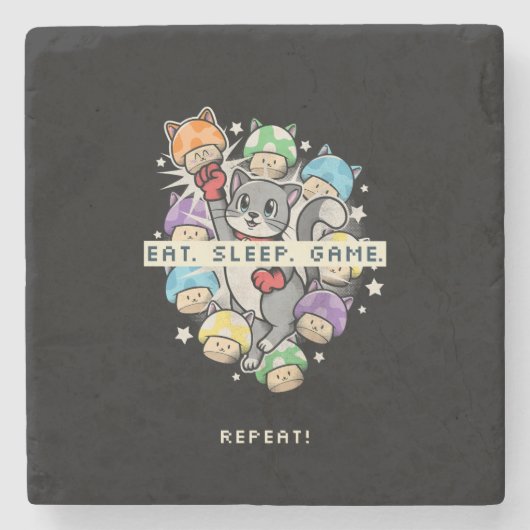 食べSleep, Game, Repeat ストーンコースター (正面)