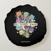 食べSleep, Game, Repeat ラウンドクッション (裏面)